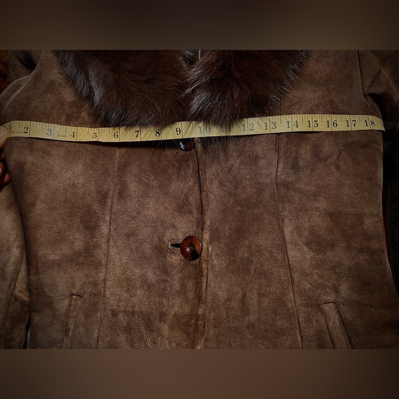 Knowles & Carter London - Vintage 1970s sheepskin coat with fur collar - size S - Picture 13 of 13